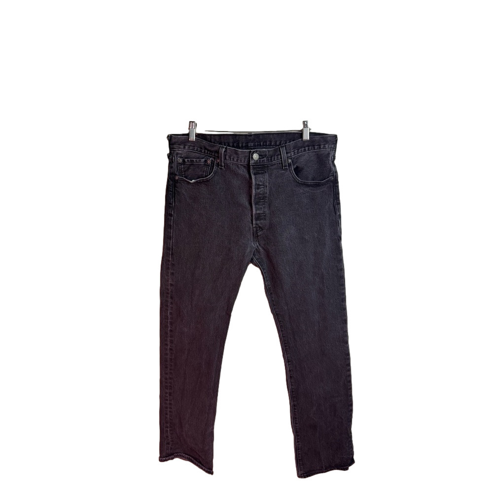 Levi’s Black Denim 501 Jeans Orginal Fit Men’s Size 36X32 - Picture 2 of 8